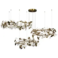 Люстра подвесная Флеур (Fleur) 10124/24 LOFT IT белая золотая на 24 лампы, основание золотое в стиле флористика арт-деко кольца ветви Люстра подвесная Флеур (Fleur) 10124/24 LOFT IT белая золотая на 24 лампы, основание золотое в стиле флористика арт-деко кольца ветви